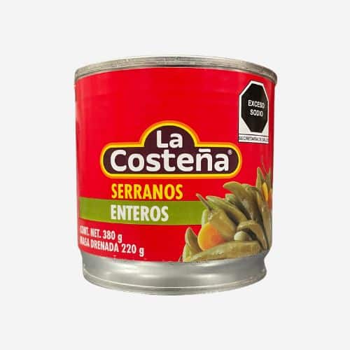 Serrano chili - hela inlagda - 380 gr.